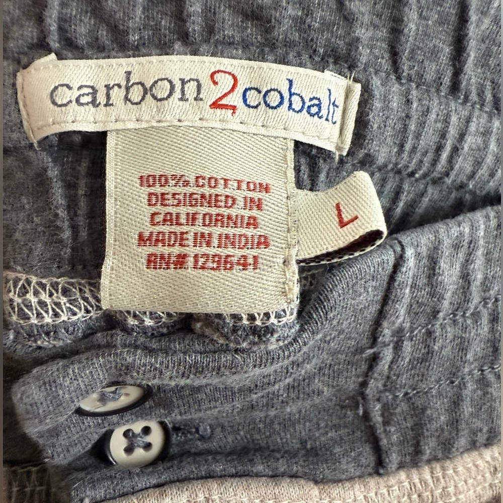 Carbon2Cobalt Lounge Jogger Pants Beige Gray Size L - Picture 6 of 7